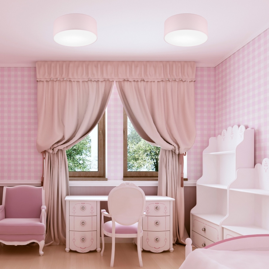 Iluminação de teto SIRJA PASTEL 1xE27/60W/230V diâmetro 35 cm rosa