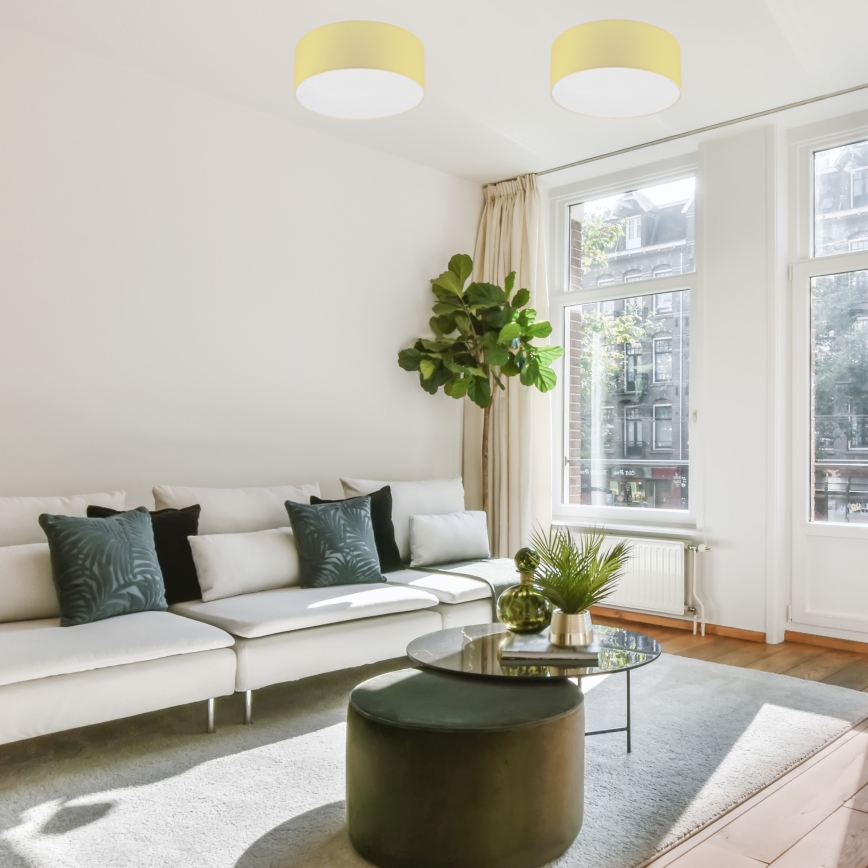 Iluminação de teto SIRJA PASTEL DOUBLE 2xE27/15W/230V diâmetro 35 cm amarelo