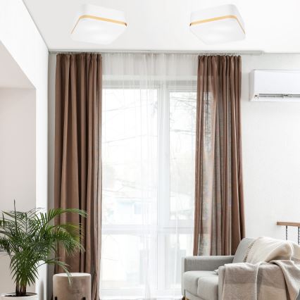 Iluminação de teto SIRJA SQUARE 2xE27/60W/230V 35x35 cm branco