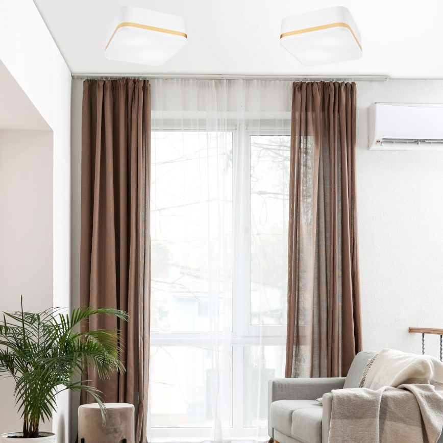 Iluminação de teto SIRJA SQUARE 2xE27/60W/230V 35x35 cm branco