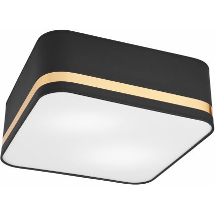 Iluminação de teto SIRJA SQUARE 2xE27/60W/230V 35x35 cm preto