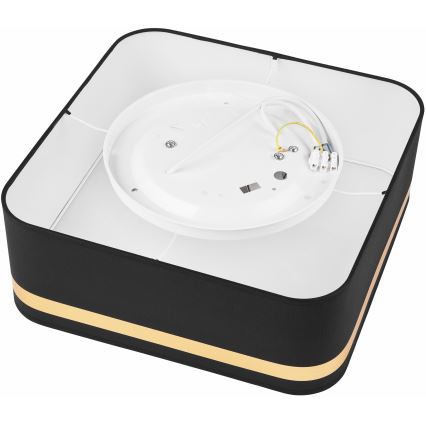 Iluminação de teto SIRJA SQUARE 2xE27/60W/230V 35x35 cm preto