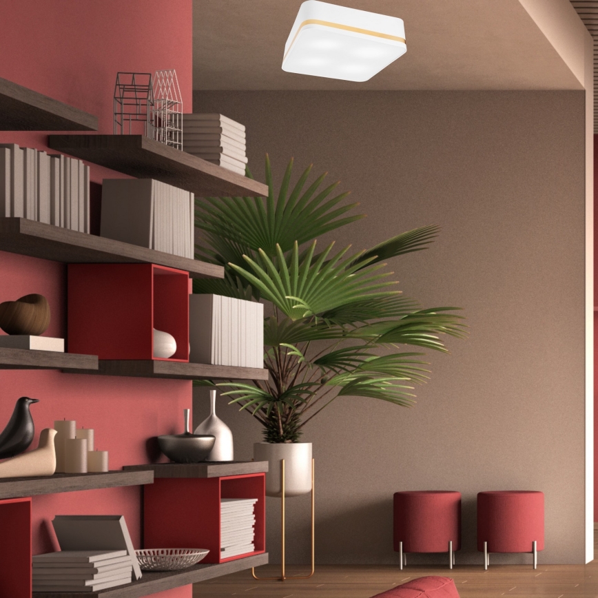 Iluminação de teto SIRJA SQUARE 4xE27/60W/230V 45x45 cm branco