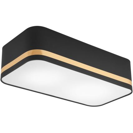 Iluminação de teto SIRJA SQUARE STRIPE 2xE27/15W/230V preto/dourada