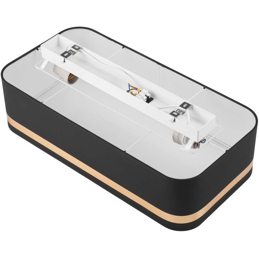 Iluminação de teto SIRJA SQUARE STRIPE 2xE27/15W/230V preto/dourada