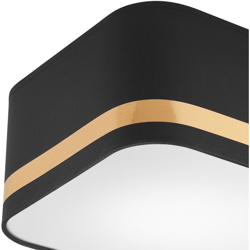 Iluminação de teto SIRJA SQUARE STRIPE 2xE27/15W/230V preto/dourada