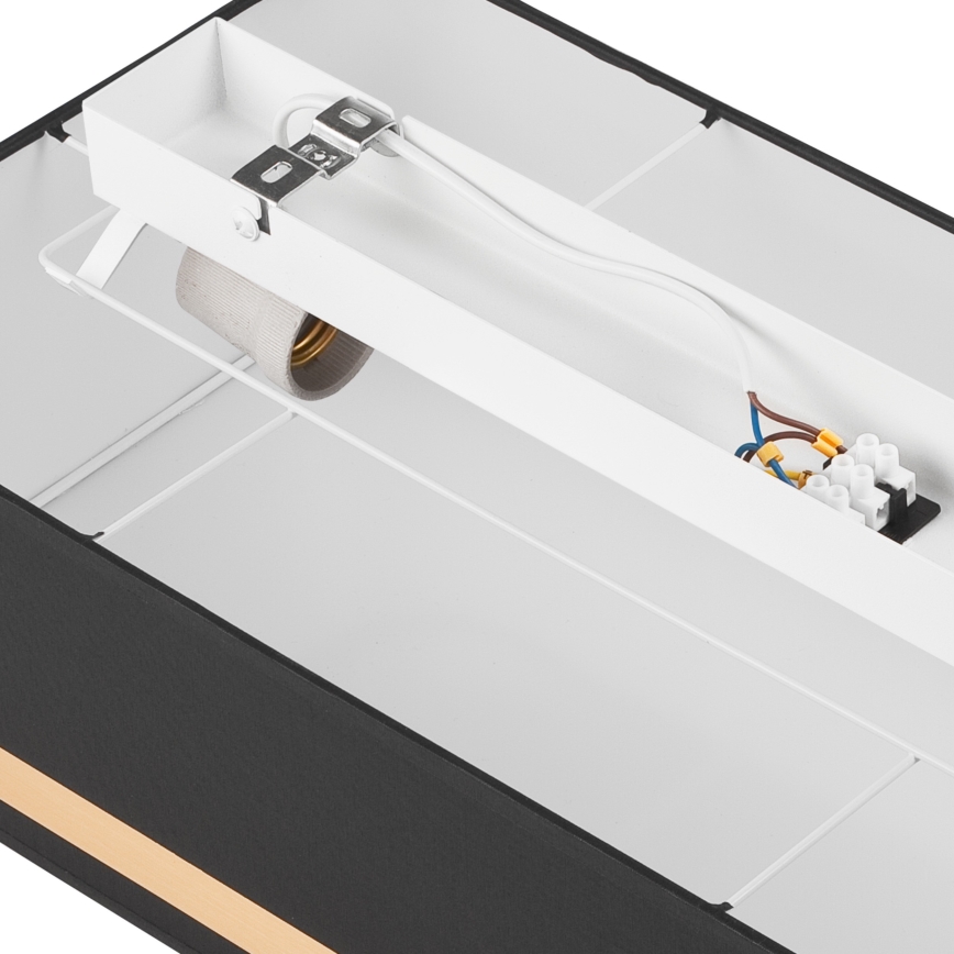 Iluminação de teto SIRJA SQUARE STRIPE 2xE27/15W/230V preto/dourada