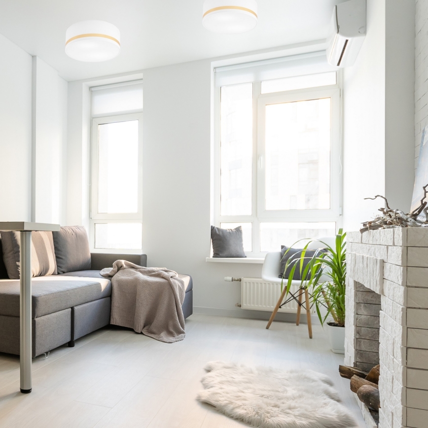 Iluminação de teto SIRJA STRIPE 2xE27/15W/230V diâmetro 35 cm branco