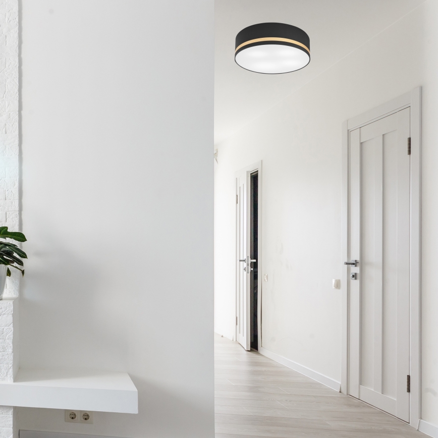 Iluminação de teto SIRJA STRIPE 4xE27/15W/230V diâmetro 45 cm preto