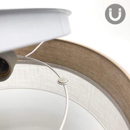 Iluminação de teto SIRJA WOOD 1xE27/15W/230V diâmetro 35 cm branco/carvalho