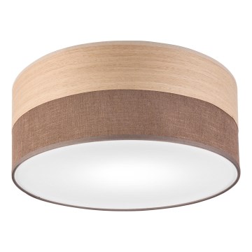 Iluminação de teto SIRJA WOOD 1xE27/15W/230V diâmetro 35 cm castanho/carvalho