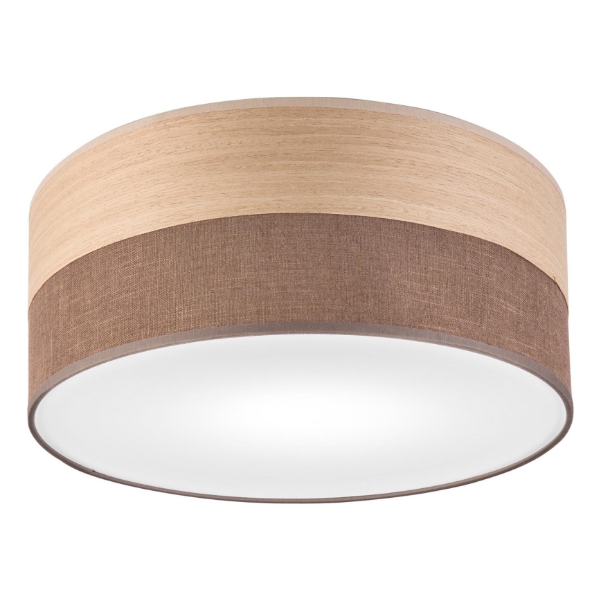 Iluminação de teto SIRJA WOOD 1xE27/15W/230V diâmetro 35 cm castanho/carvalho