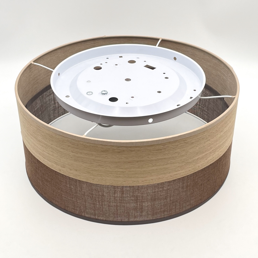 Iluminação de teto SIRJA WOOD 1xE27/15W/230V diâmetro 35 cm castanho/carvalho