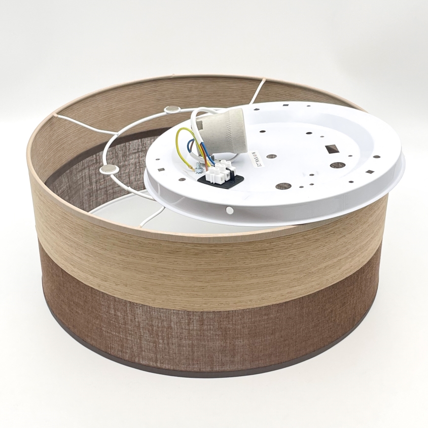 Iluminação de teto SIRJA WOOD 1xE27/15W/230V diâmetro 35 cm castanho/carvalho