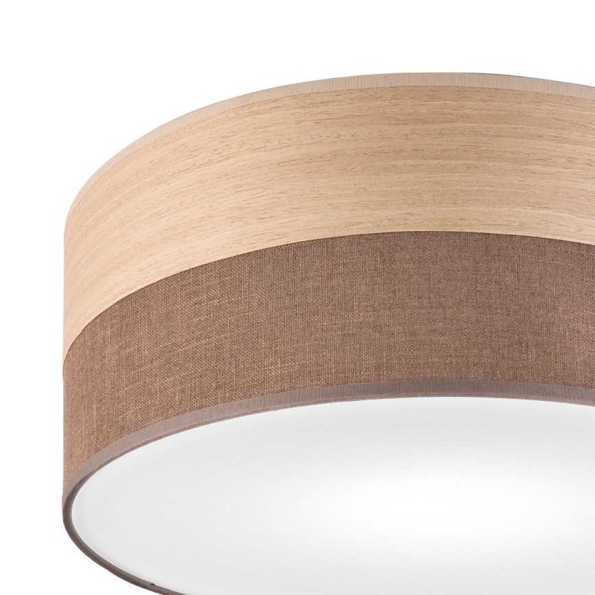 Iluminação de teto SIRJA WOOD 1xE27/15W/230V diâmetro 35 cm castanho/carvalho