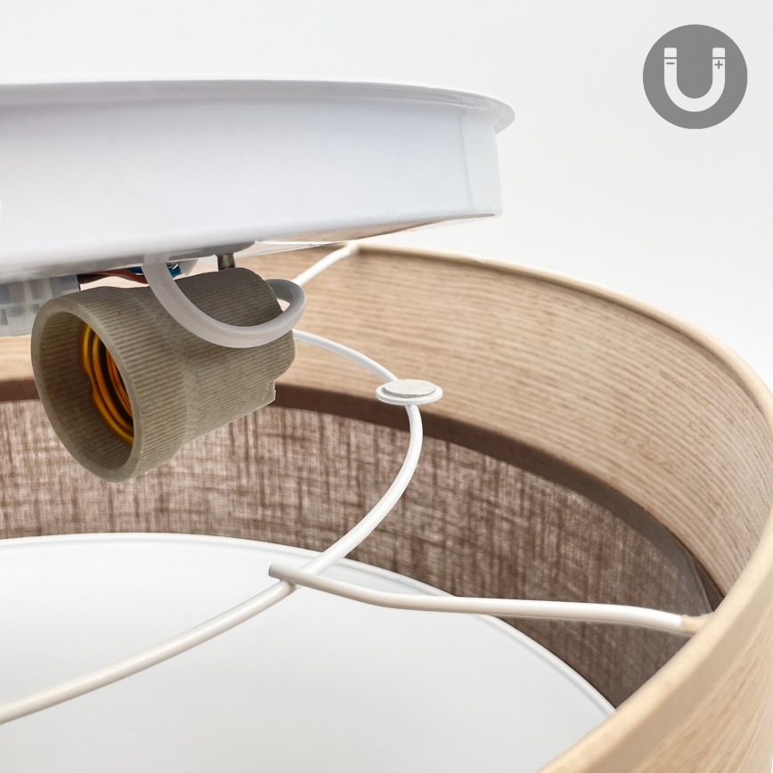 Iluminação de teto SIRJA WOOD 1xE27/15W/230V diâmetro 35 cm castanho/carvalho