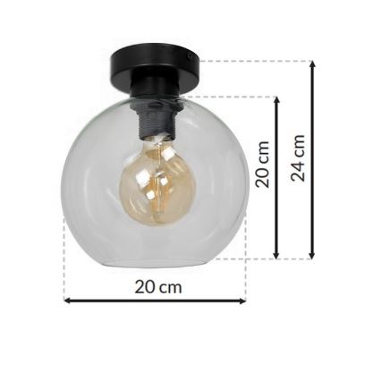 Iluminação de teto SOFIA 1xE27/60W/230V transparente