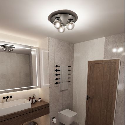 Iluminação de teto SOLAR 3xE14/10W/230V preto/cinzento