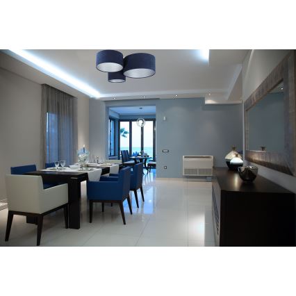 Iluminação de teto SPACE 3xE27/60W/230V azul/prateado