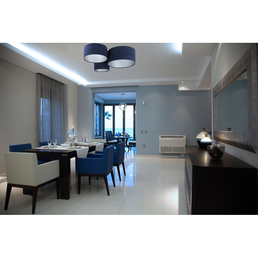 Iluminação de teto SPACE 3xE27/60W/230V azul/prateado