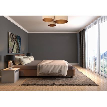 Iluminação de teto SPACE 3xE27/60W/230V bege/dourado