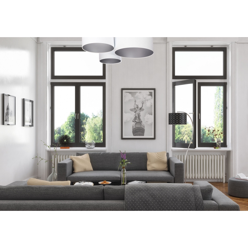 Iluminação de teto SPACE 3xE27/60W/230V branco/prateado