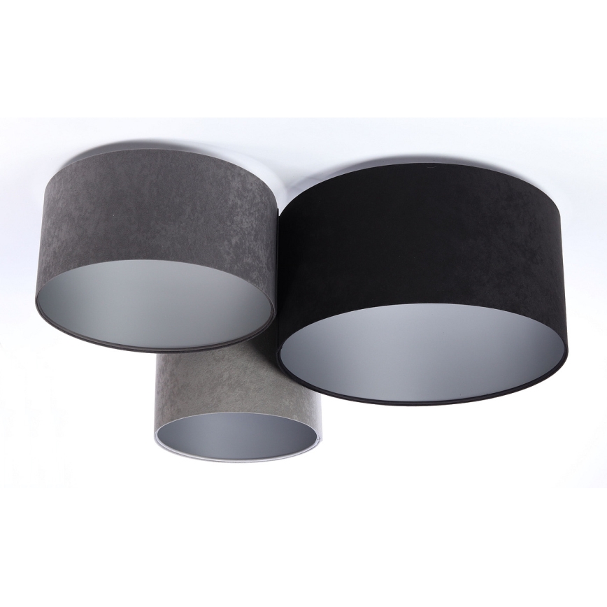 Iluminação de teto SPACE 3xE27/60W/230V cinzento/preto/prateado