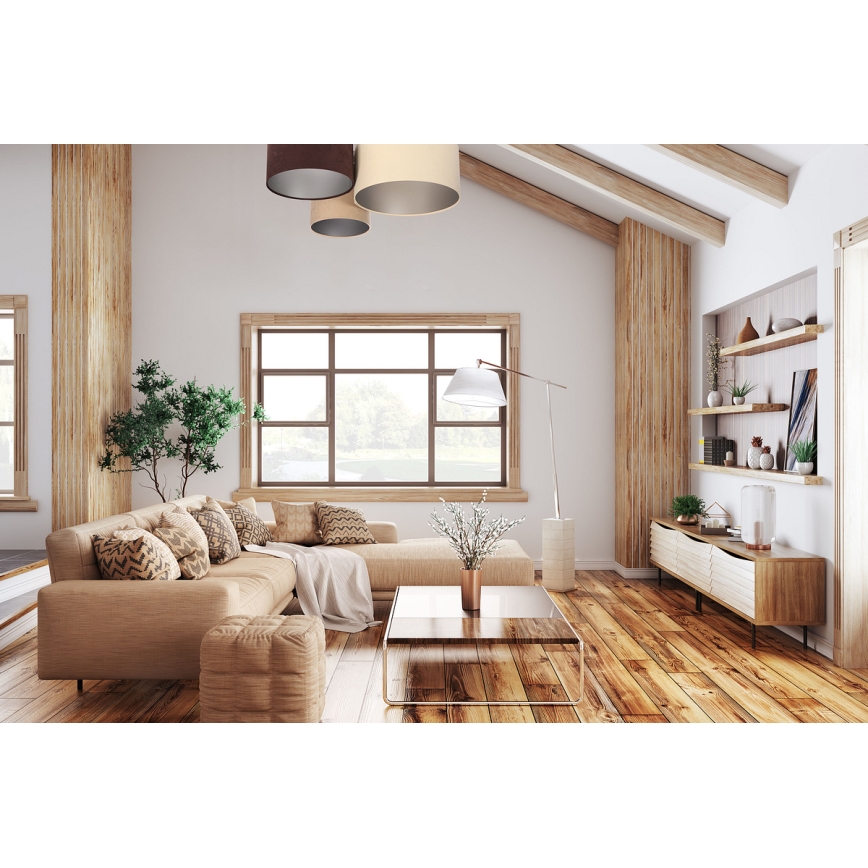 Iluminação de teto SPACE 3xE27/60W/230V creme/castanho/bege