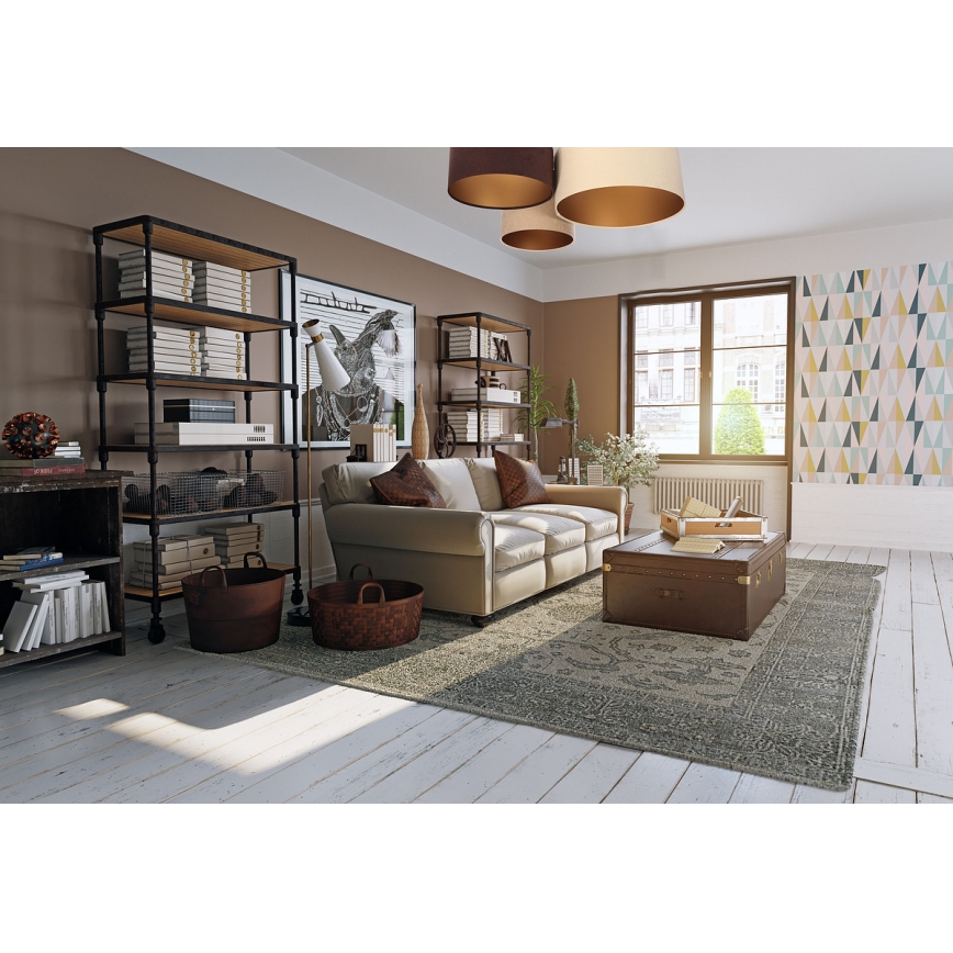 Iluminação de teto SPACE 3xE27/60W/230V creme/castanho/bege