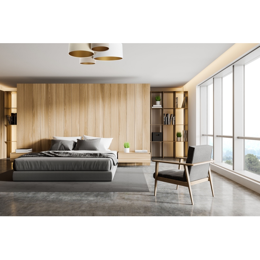 Iluminação de teto SPACE 4xE27/60W/230V bege/branco/dourada