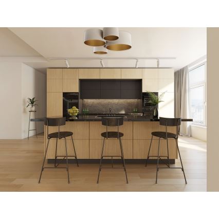 Iluminação de teto SPACE 4xE27/60W/230V bege/dourada