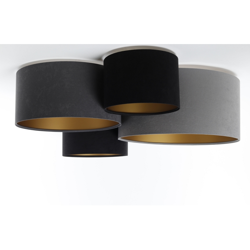 Iluminação de teto SPACE 4xE27/60W/230V cinzento/preto/dourada