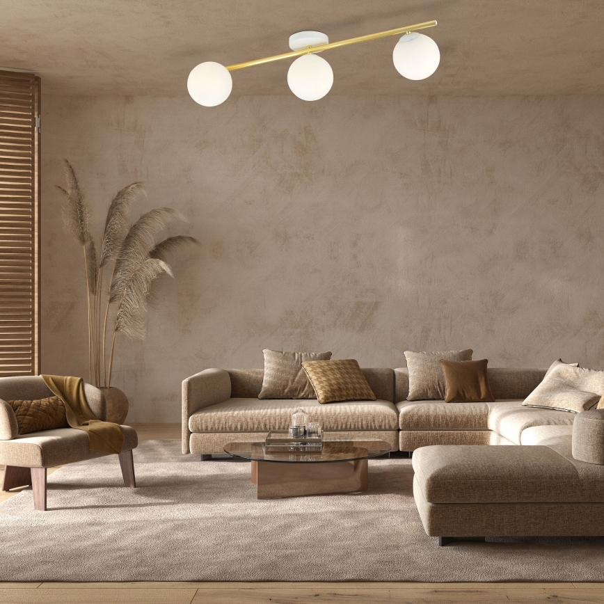 Iluminação de teto SPLENDI 3xE14/10W/230V branco/dourado