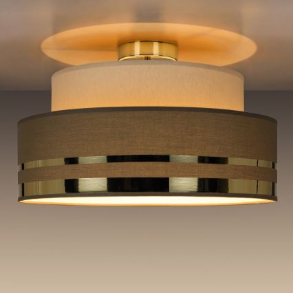 Iluminação de teto TAMI 1xE27/60W/230V diâmetro 40 cm bege/castanho/dourado