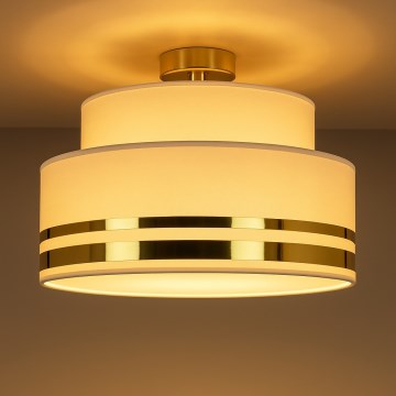 Iluminação de teto TAMI 1xE27/60W/230V diâmetro 40 cm bege/dourado