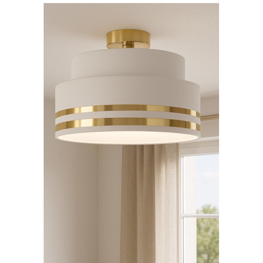 Iluminação de teto TAMI 1xE27/60W/230V diâmetro 40 cm branco/dourado