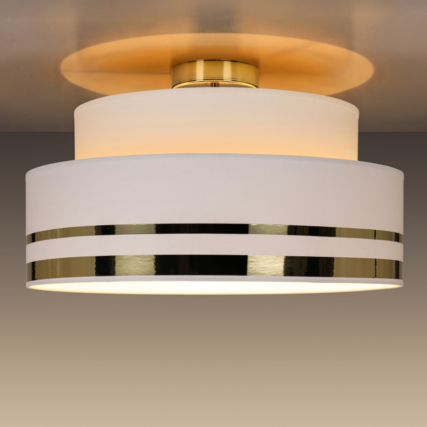 Iluminação de teto TAMI 1xE27/60W/230V diâmetro 40 cm branco/dourado