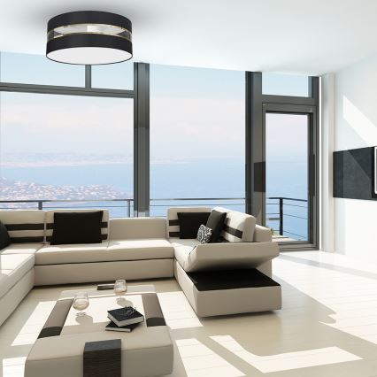 Iluminação de teto ULTIMO 2xE27/60W/230V preta