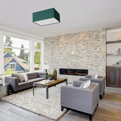 Iluminação de teto VERDE 2xE27/60W/230V 40x40 cm verde