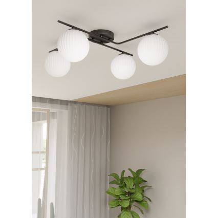 Iluminação de teto VESPA 4xE14/10W/230V preto/branco