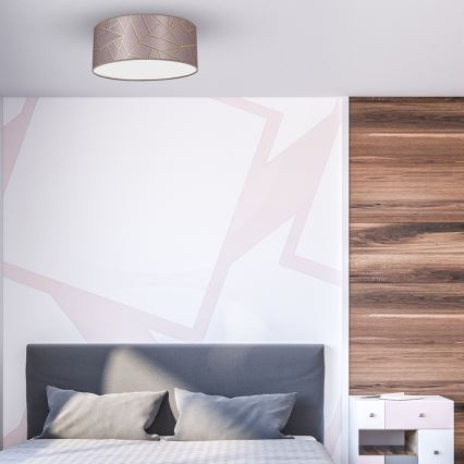 Iluminação de teto ZIGGY 2xE27/60W/230V rosa/dourada