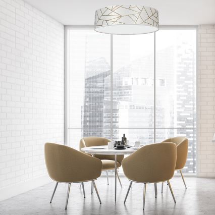 Iluminação de teto ZIGGY 3xE27/60W/230V branca/dourada