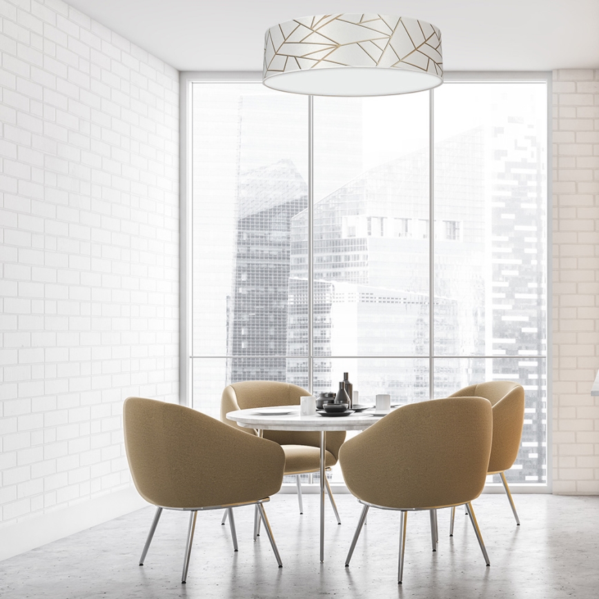 Iluminação de teto ZIGGY 3xE27/60W/230V branca/dourada