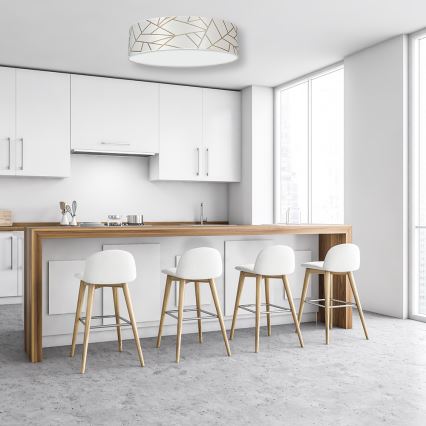 Iluminação de teto ZIGGY 3xE27/60W/230V branca/dourada