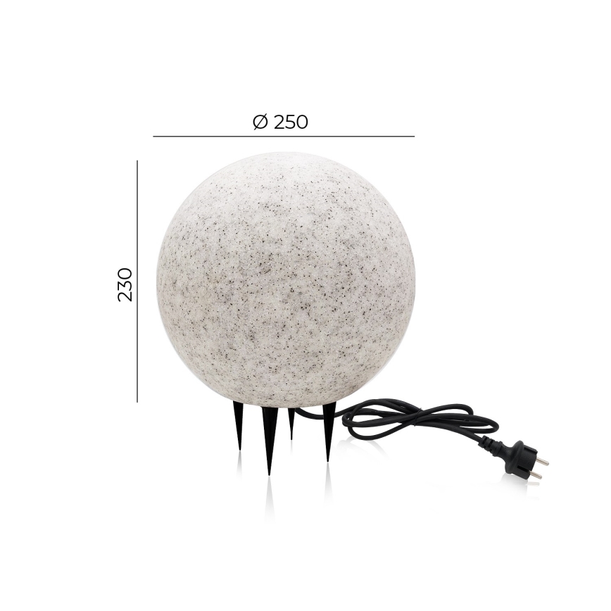 Iluminação decorativa exterior GARDEN BALL 1xE27/40W/230V IP65 d. 25 cm