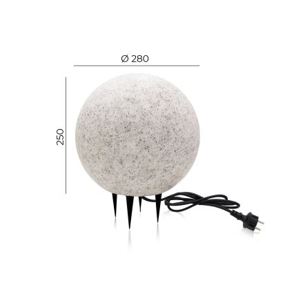 Iluminação decorativa exterior GARDEN BALL 1xE27/40W/230V IP65 d. 28 cm