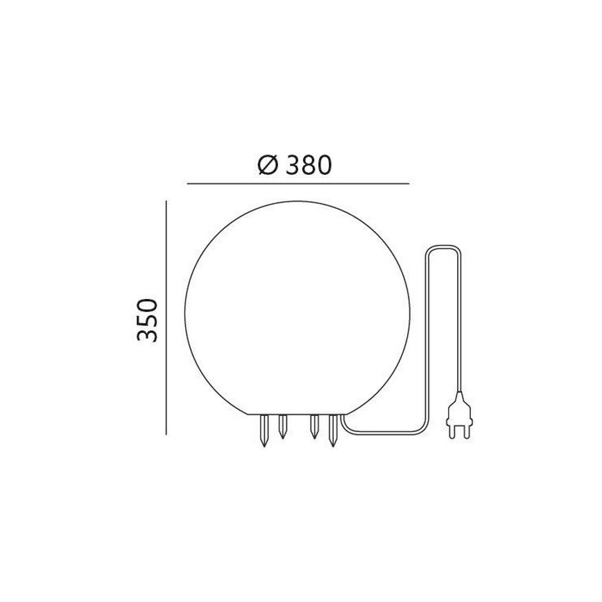 Iluminação decorativa exterior GARDEN BALL 1xE27/40W/230V IP65 d. 38 cm
