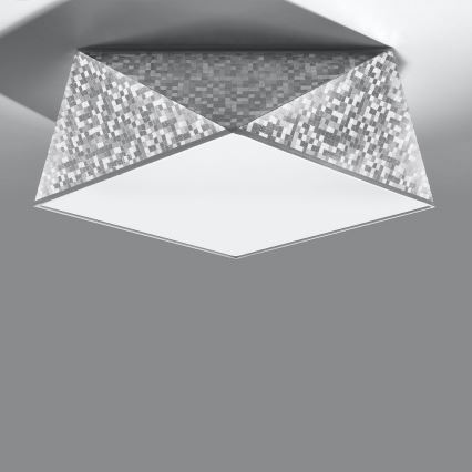 Iluminação do teto HEXA 2xE27/60W/230V prateada