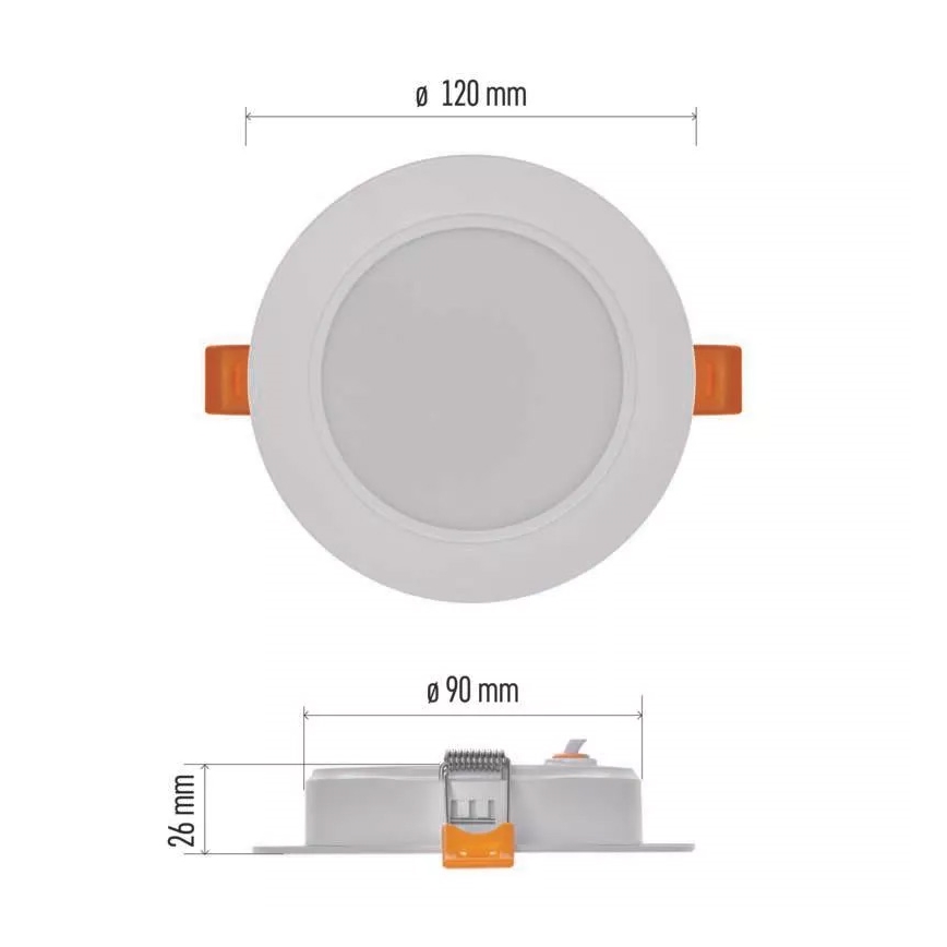 Iluminação embutida LED LED/9W/230V diâmetro 12 cm branco