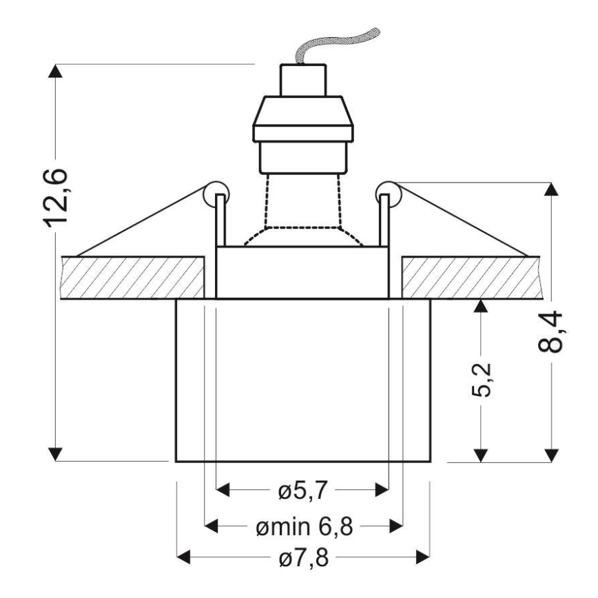 Foco embutido TUBA 1xGU10/50W/230V